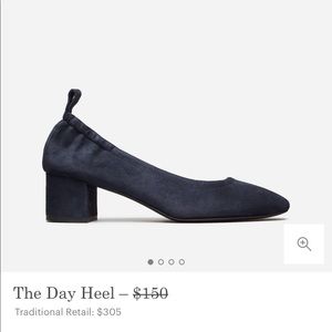 Everlane suede day heel in navy! Worn 1x
